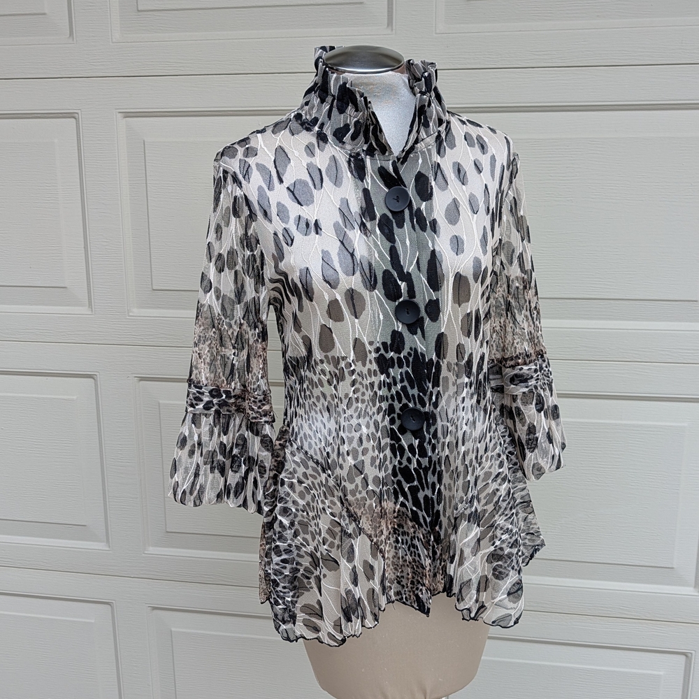 sheer mesh DAMEE INC animal print top S
